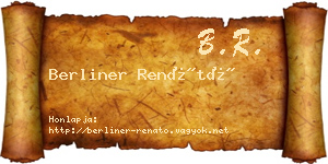 Berliner Renátó névjegykártya